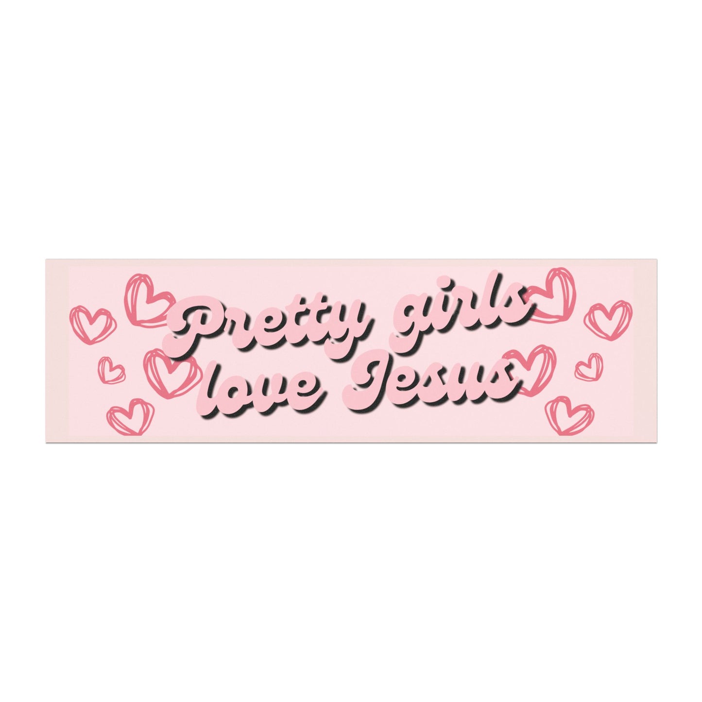 Pretty Girls Love Jesus Car Magnet - Black and Pink