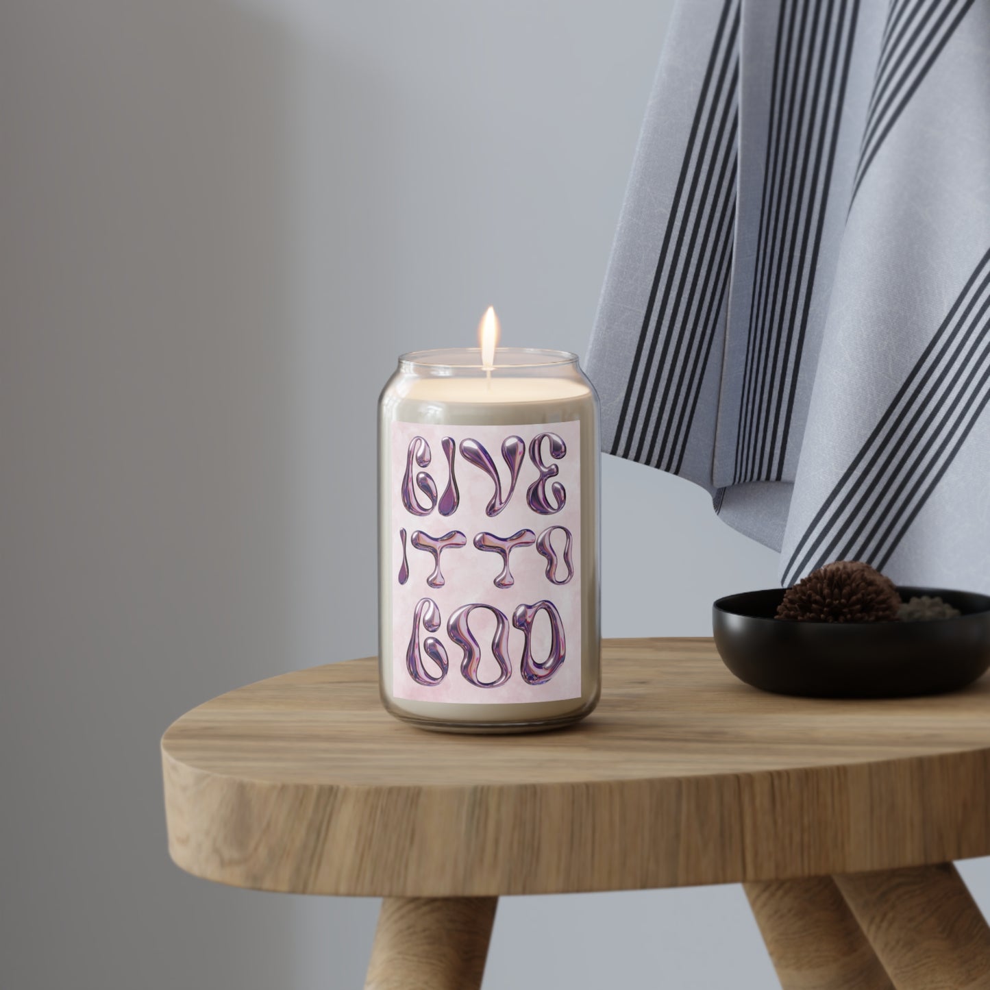 "GIVE IT TO GOD" Aromatherapy Candle (With Reusable Cup-Shaped Glass)