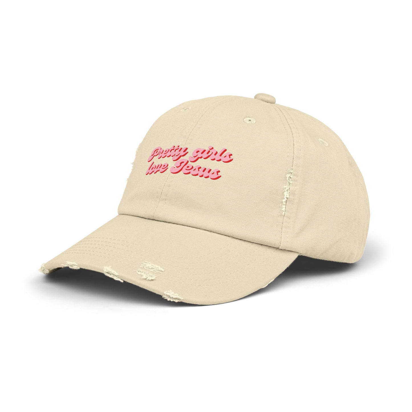 Pretty Girls Love Jesus Distressed Cap