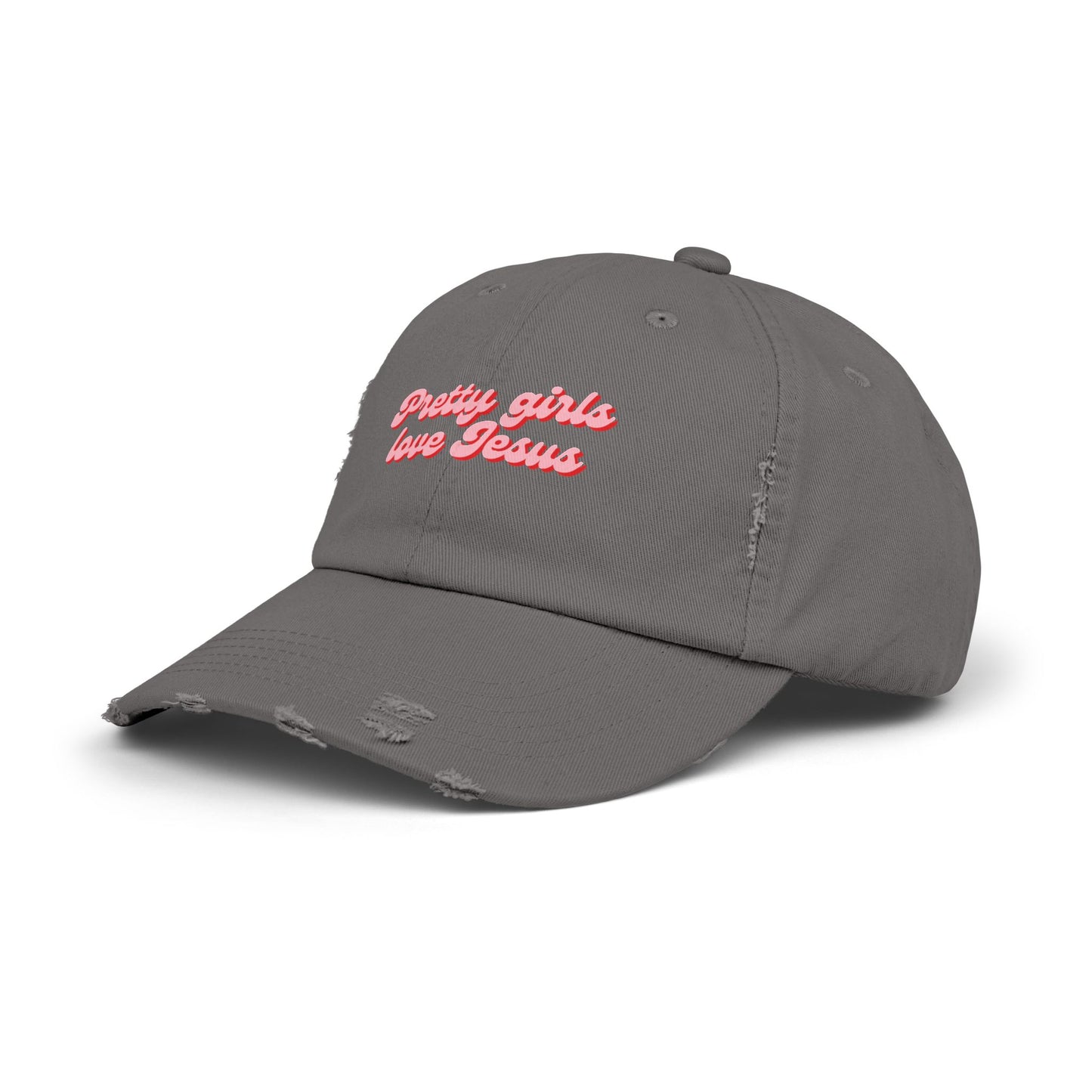 Pretty Girls Love Jesus Distressed Cap