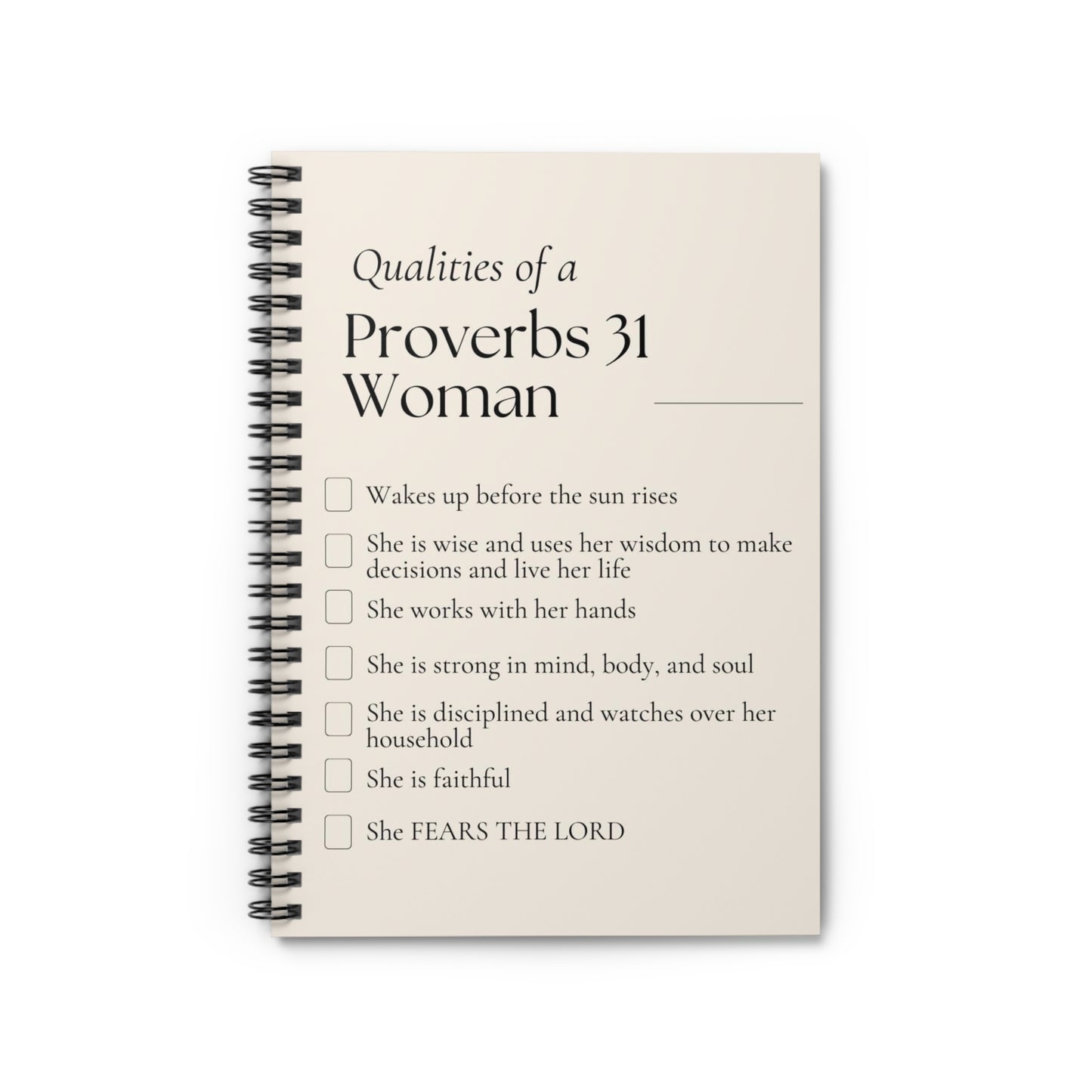 Christian Spiral Notebook - Ruled Line with Powerful Scripture for Women