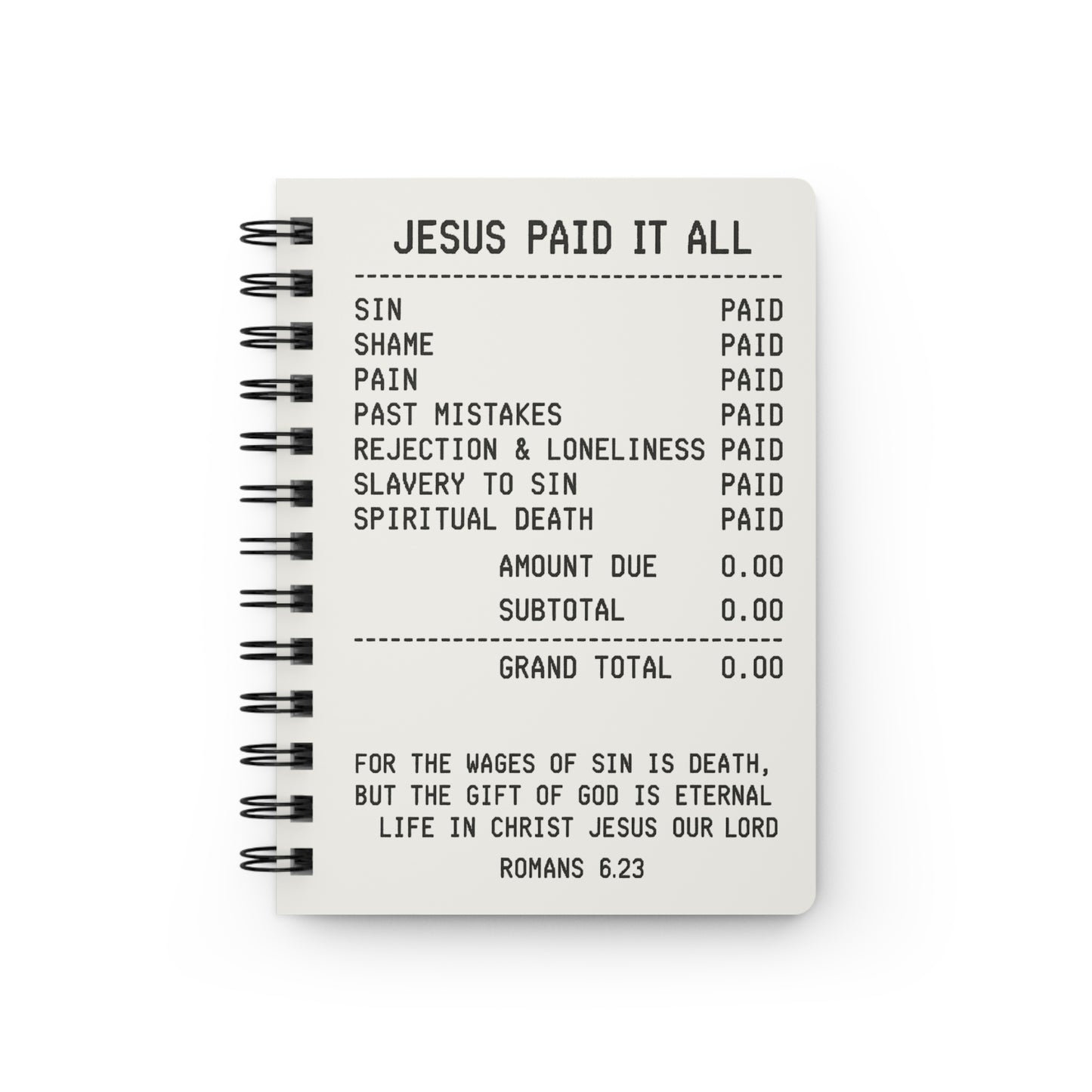 "JESUS PAID IT ALL" - Spiral Bound Journal