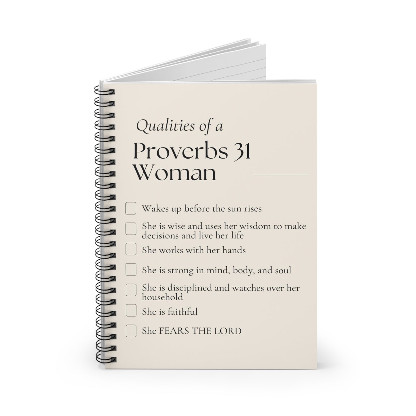 Christian Spiral Notebook - Ruled Line with Powerful Scripture for Women