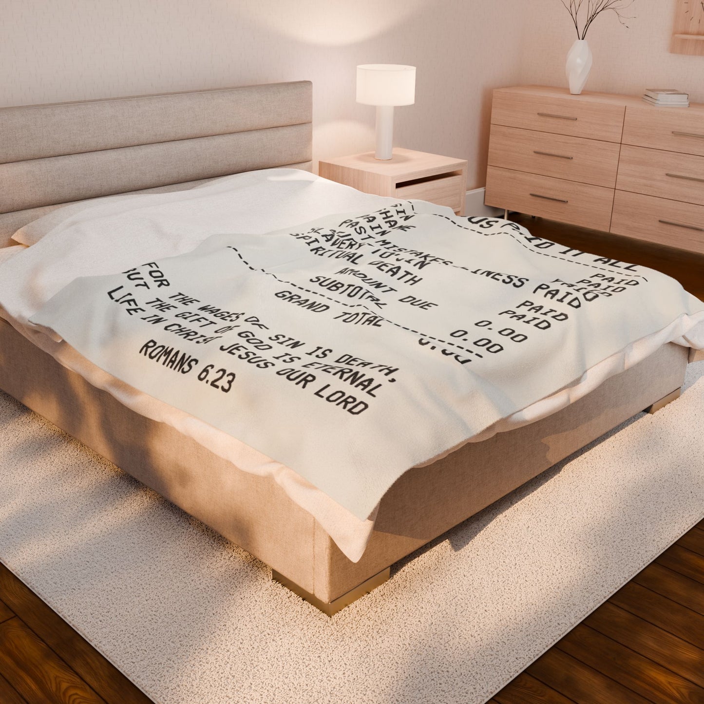 "JESUS PAID IT ALL" - Velveteen Plush Blanket