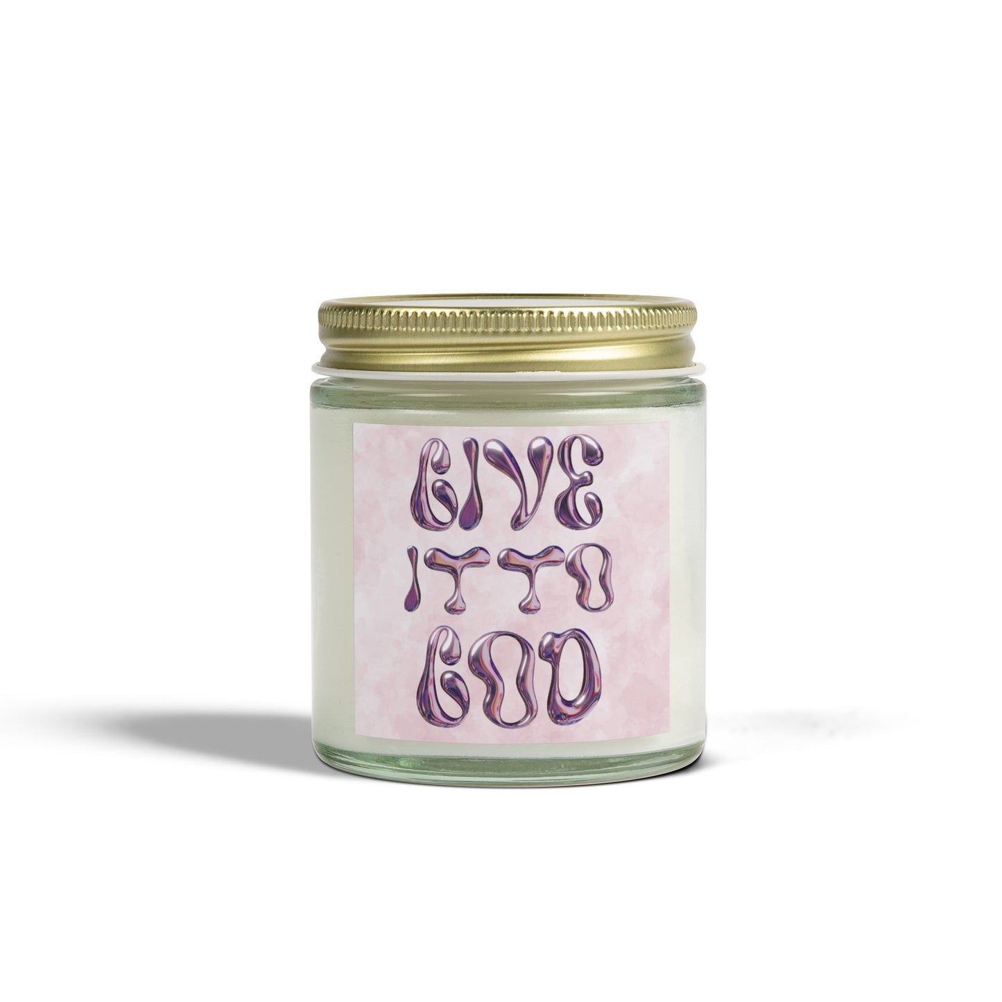 "GIVE IT TO GOD" Coconut Apricot Wax Scented Candle In Clear or Amber