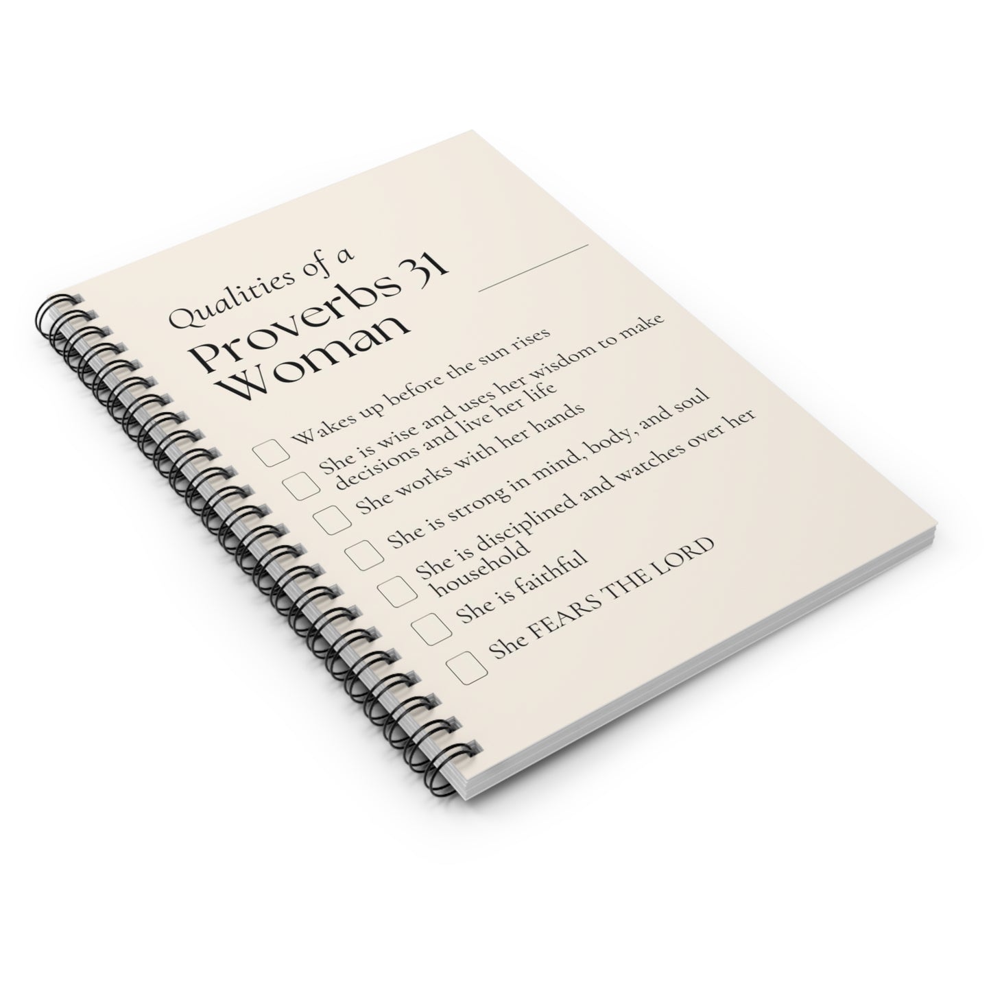 Christian Spiral Notebook - Ruled Line with Powerful Scripture for Women
