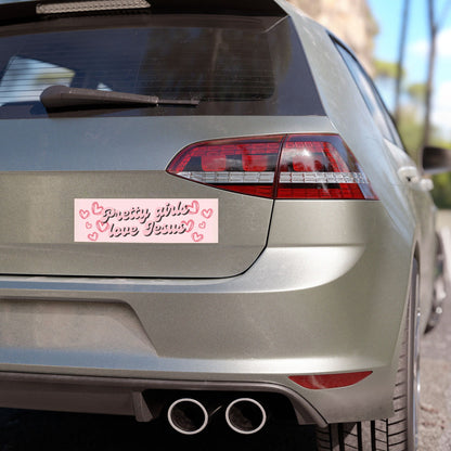 Pretty Girls Love Jesus Car Magnet - Black and Pink