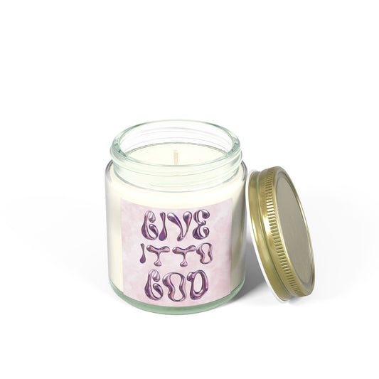 "GIVE IT TO GOD" Coconut Apricot Wax Scented Candle In Clear or Amber