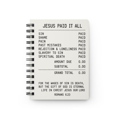 "JESUS PAID IT ALL" - Spiral Bound Journal