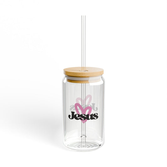 Jesus Sipper 16oz Glass Water Cup
