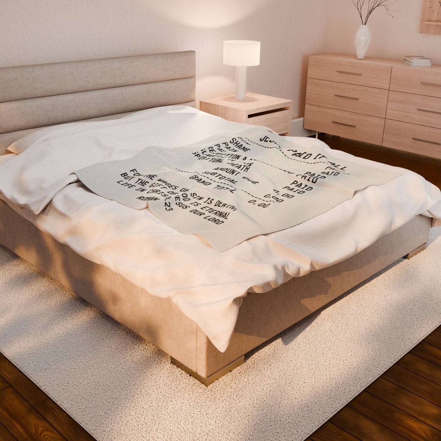 "JESUS PAID IT ALL" - Velveteen Plush Blanket